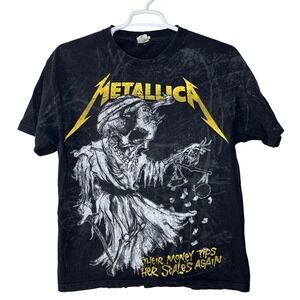 Metallica 2010 Y2K Shirt Mens Large Black Their Money Tips Her Scales Again Band